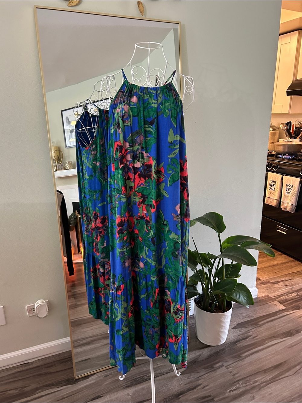 RACHEL Rachel Roy Blue Floral Halter Maxi Dress